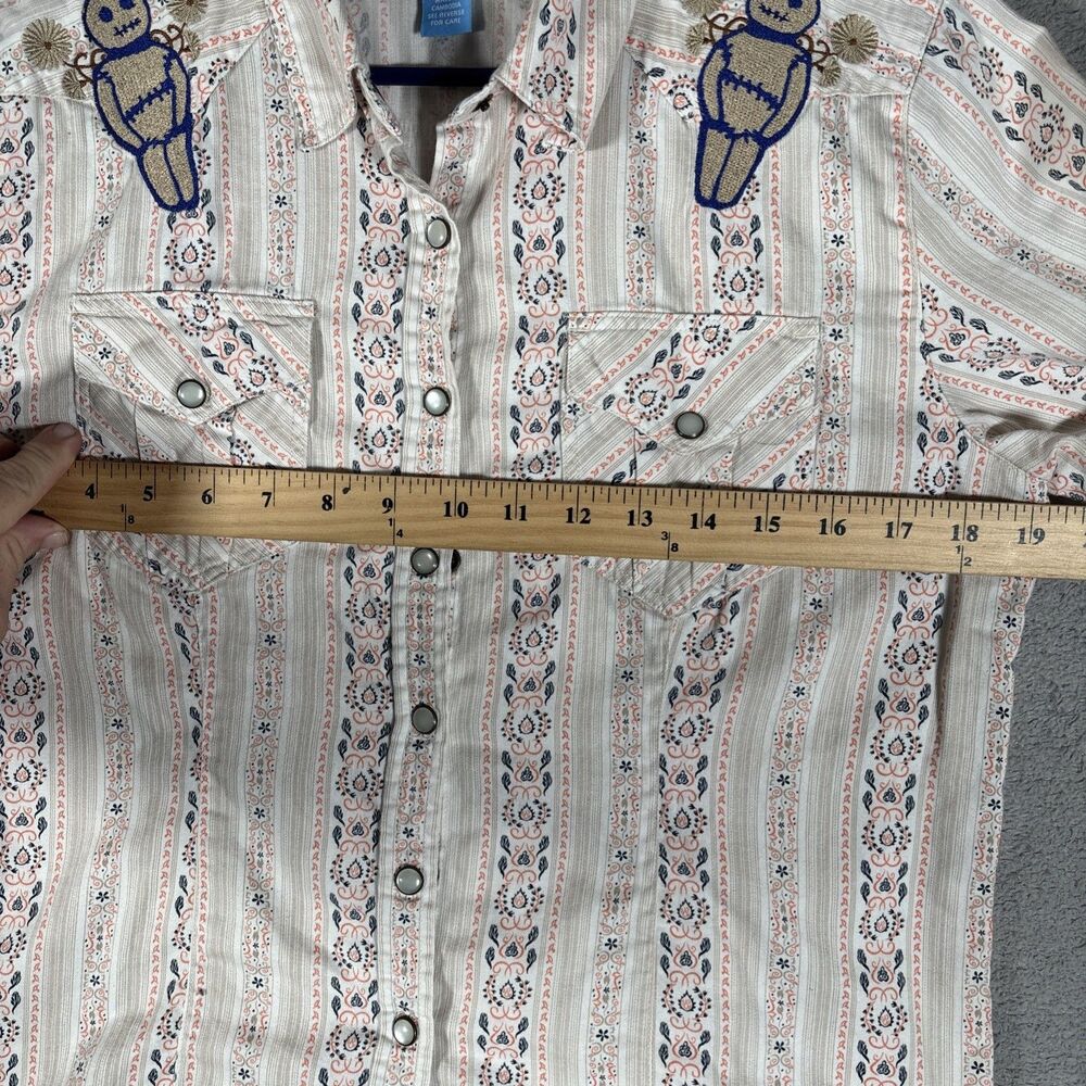 Ellie Monster Recreated Vintage Shirt Women's Size M Paisley Voodoo Doll - Picture 7 of 12